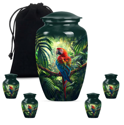 10-inch Macaw parrot style large classic urn for human ashes