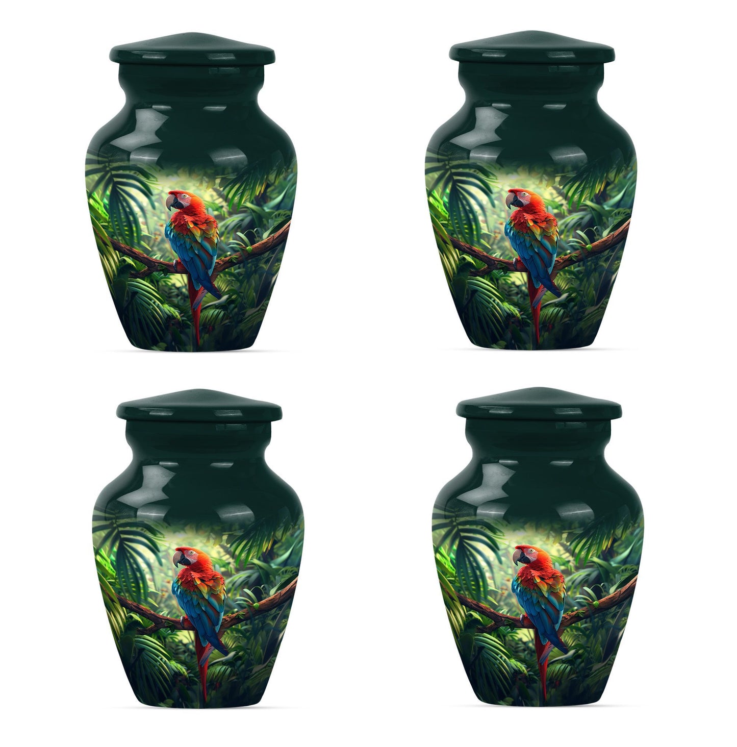 10-inch Macaw parrot style large classic urn for human ashes