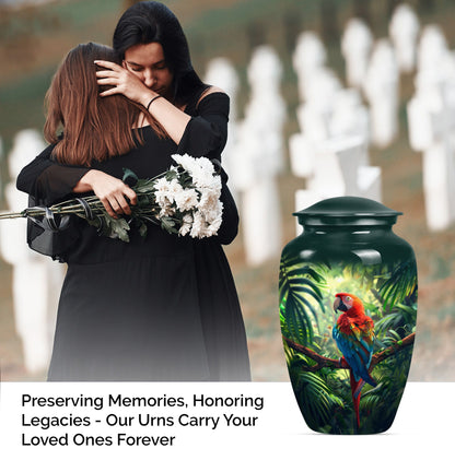 10-inch Macaw parrot style large classic urn for human ashes