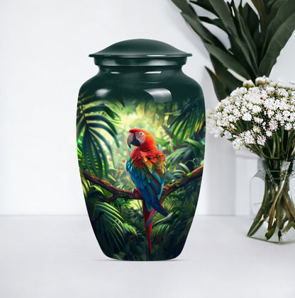 10-inch Macaw parrot style large classic urn for human ashes