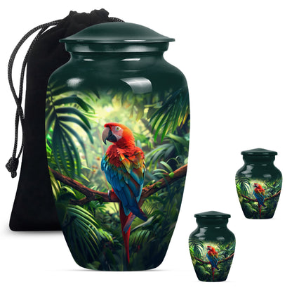 10-inch Macaw parrot style large classic urn for human ashes