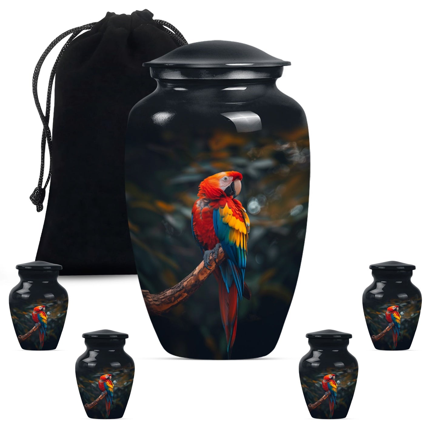 wolf howling design for cremation ashes