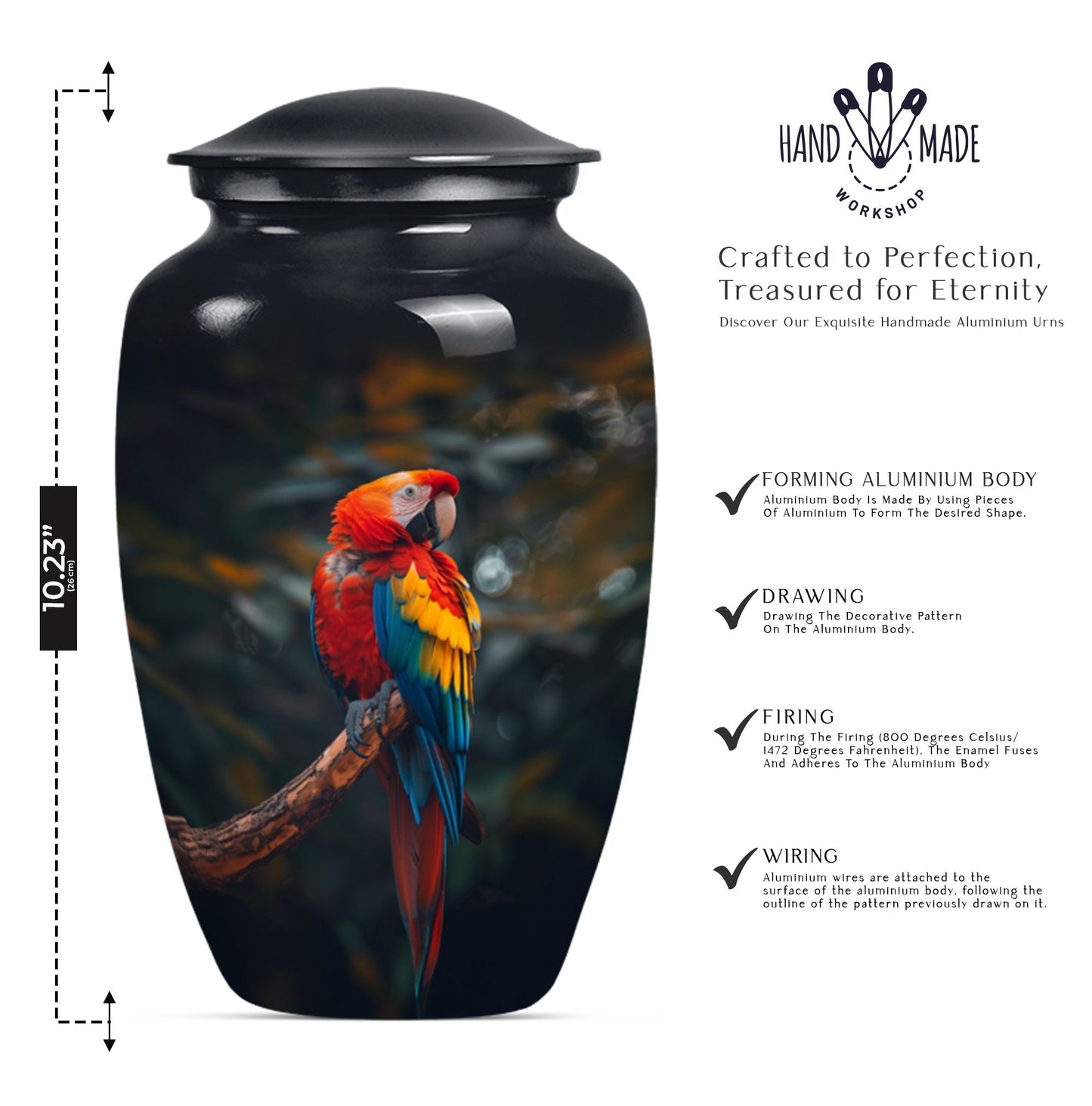 wolf howling design for cremation ashes
