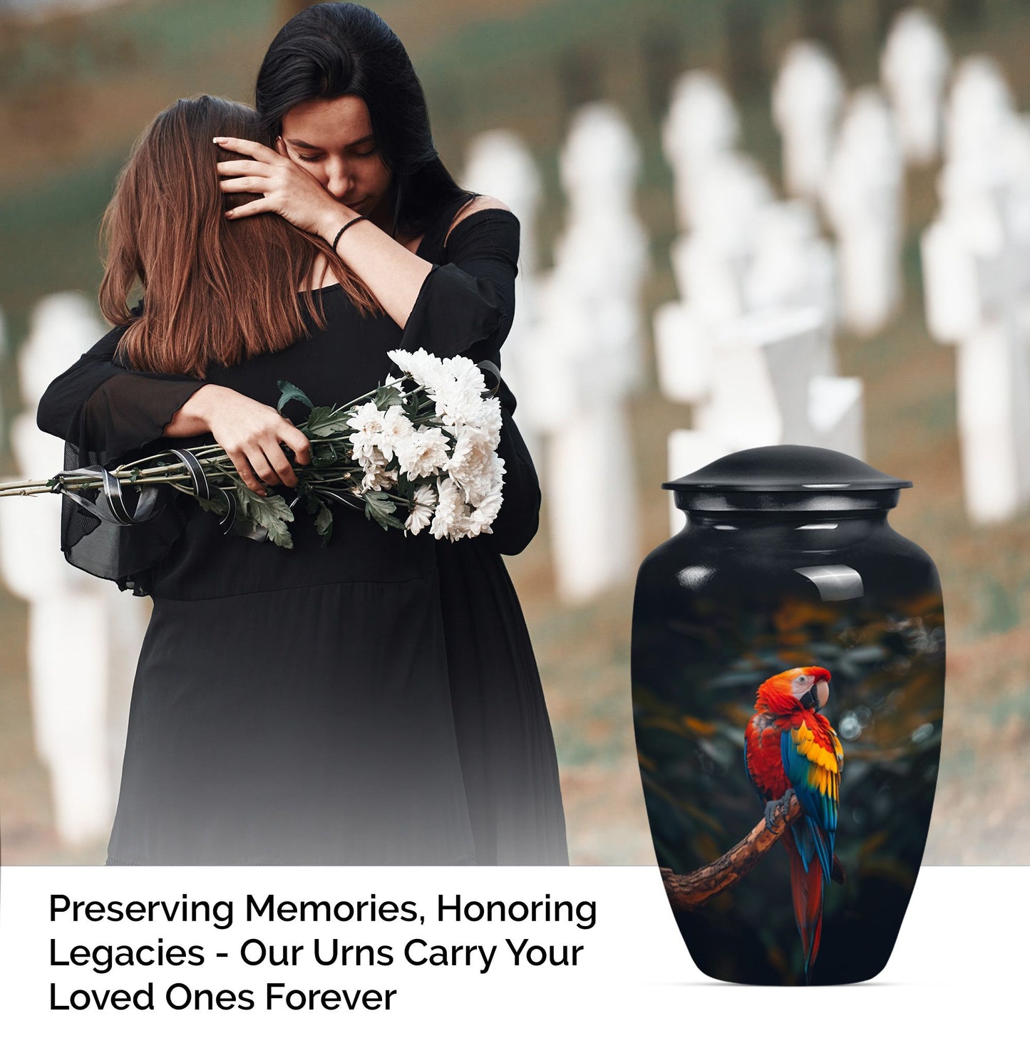 wolf howling design for cremation ashes