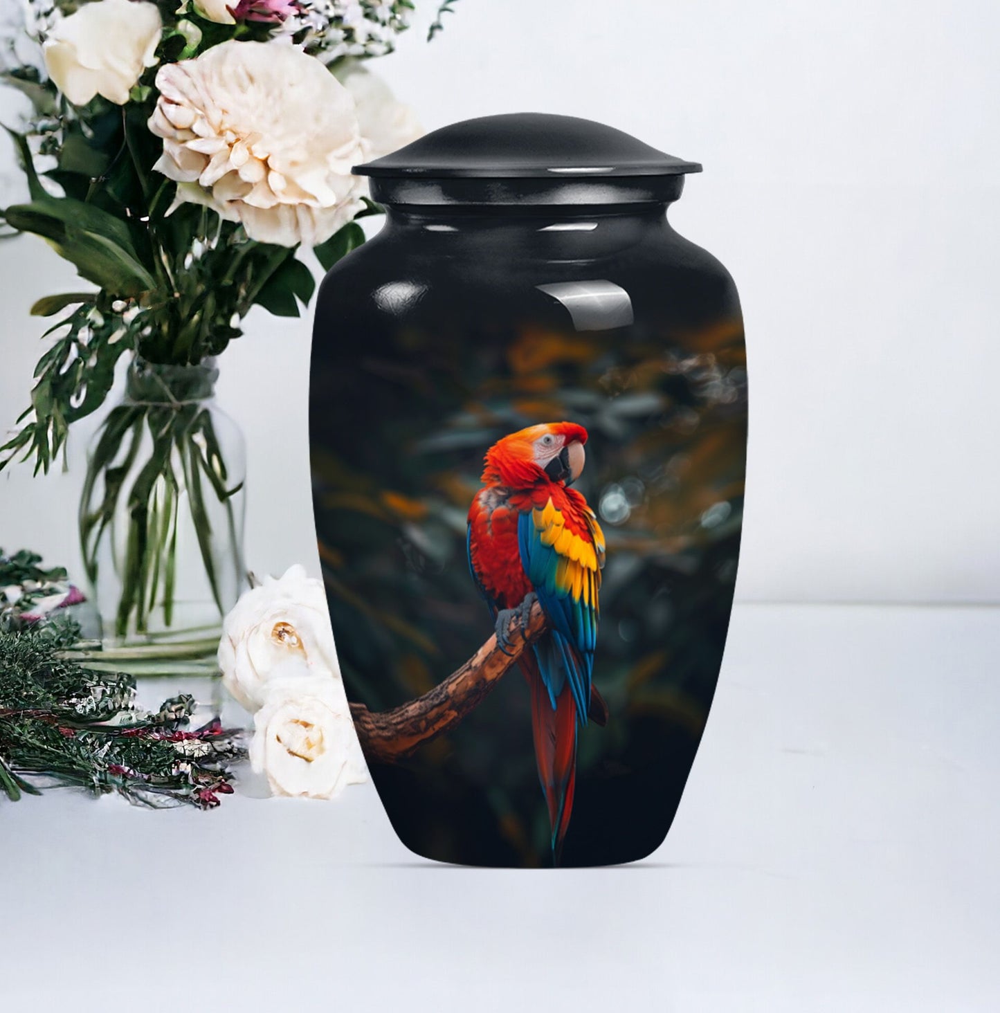 wolf howling design for cremation ashes