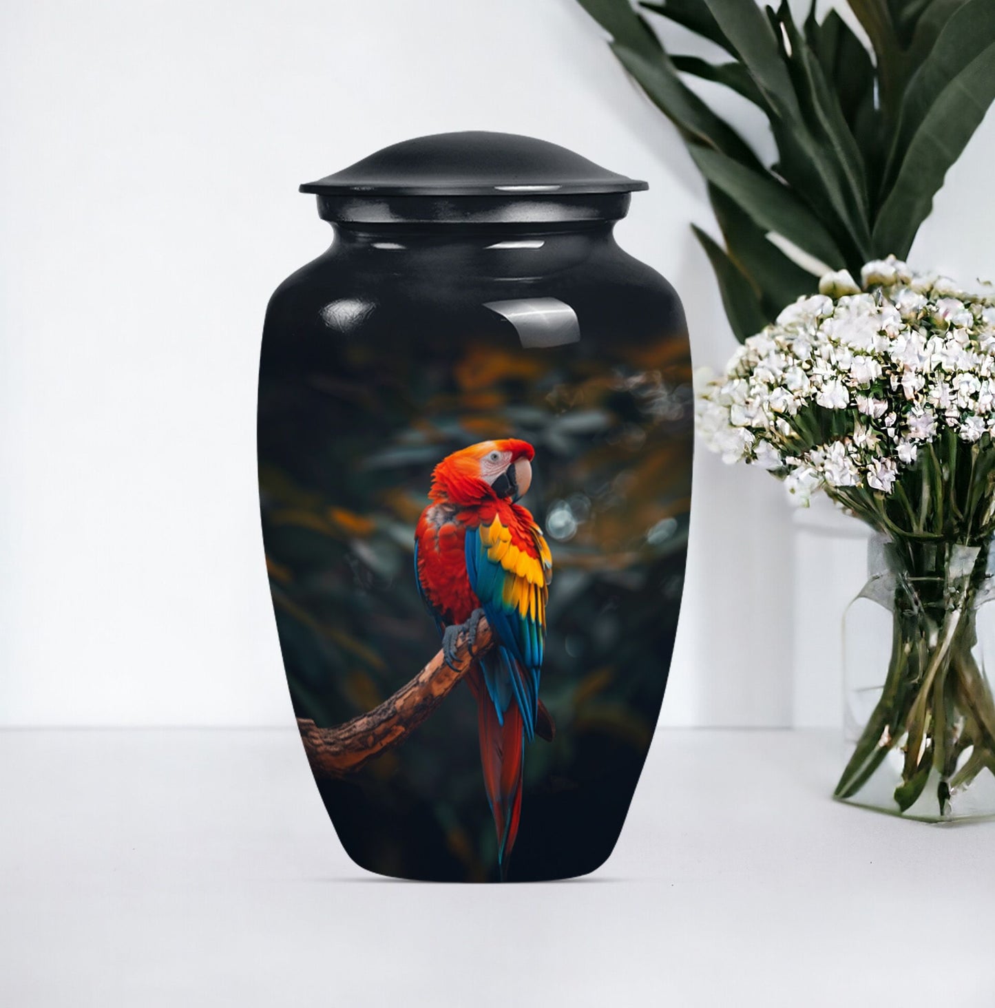 wolf howling design for cremation ashes