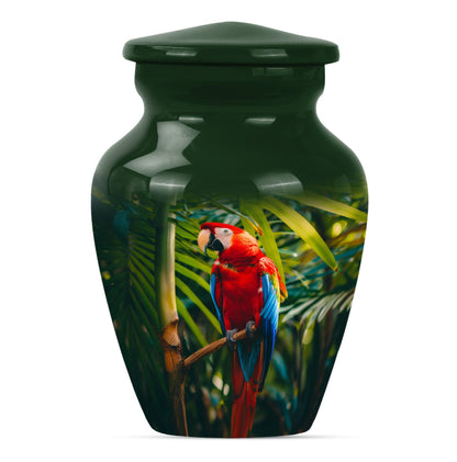 Classic Macaw Parrot Urn, for burial of cremation ashes.