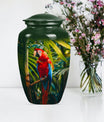 Classic Macaw Parrot Urn, for burial of cremation ashes.