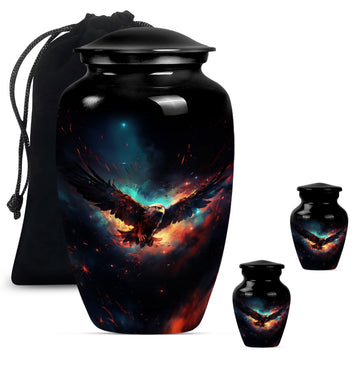 10 inch large Urn with 2 Keepsake 3 Inch Urns