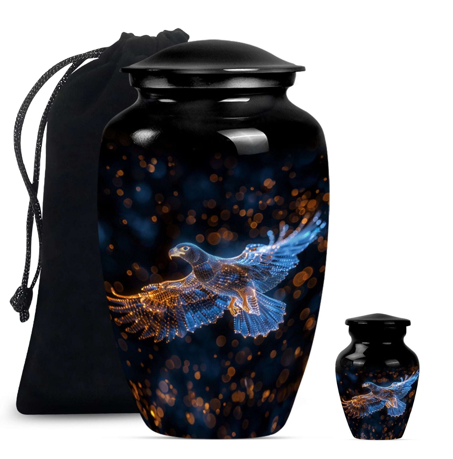 Eagle Theme Large Urn With 1 Keepsake Urn