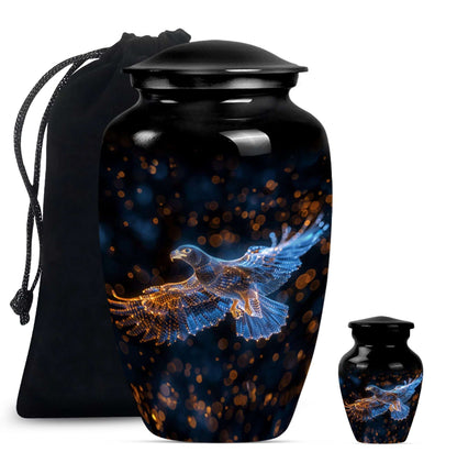 Eagle Theme Large Urn With 1 Keepsake Urn