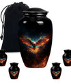 Eagle Theme Large Urn With 4 Keepsake Urn