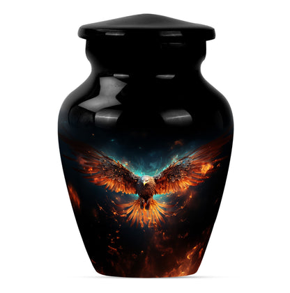 EAGLE Urn, a classic wolf howling-themed memorial urn.