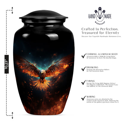 EAGLE Urn, a classic wolf howling-themed memorial urn.
