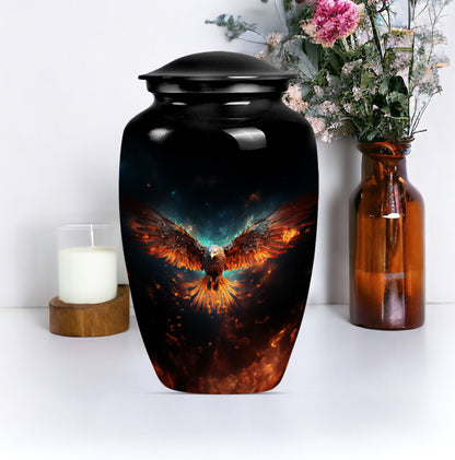 EAGLE Urn, a classic wolf howling-themed memorial urn.