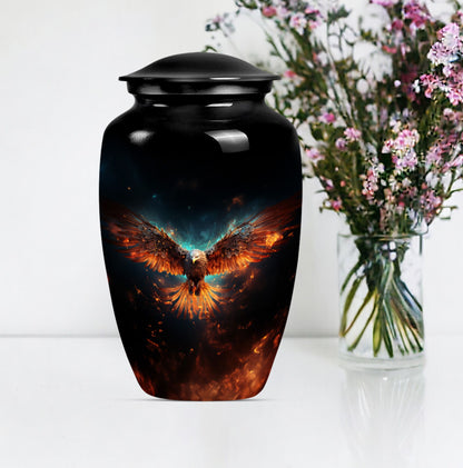 EAGLE Urn, a classic wolf howling-themed memorial urn.