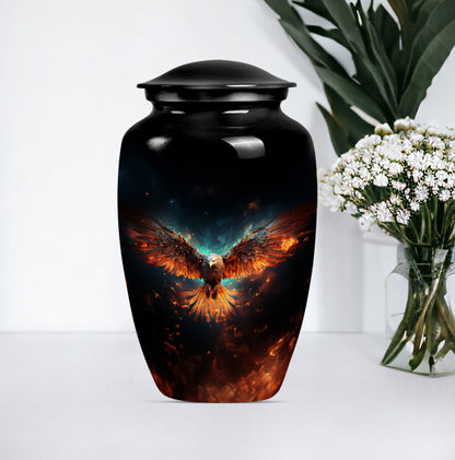EAGLE Urn, a classic wolf howling-themed memorial urn.
