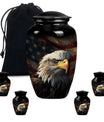 Eagle Theme Large Urn With 4 Keepsake Urn