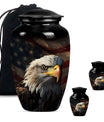 Eagle Theme Large Urn With 2 Keepsake Urn