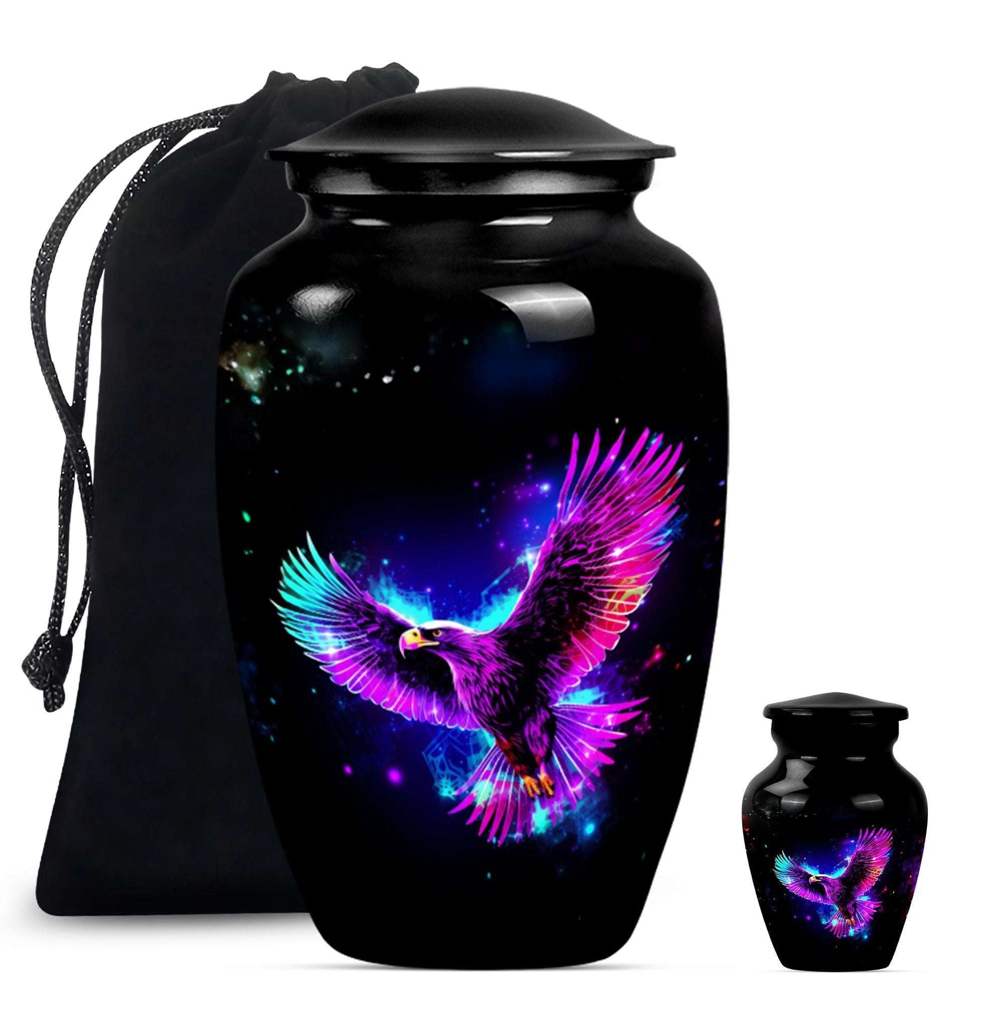 Eagle Theme Large Urn With 1 Keepsake Urn