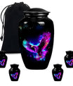 10-inch EAGLE Urn for mom, wolf howling themed memorial urn.