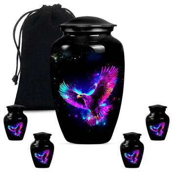10 inch large Urn with 4 Keepsake 3 Inch Urns