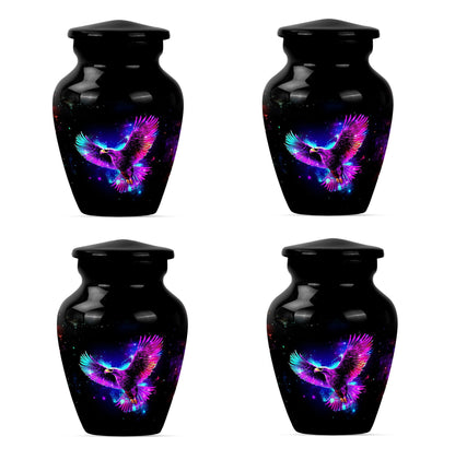 10-inch EAGLE Urn for mom, wolf howling themed memorial urn.