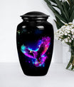 10-inch EAGLE Urn for mom, wolf howling themed memorial urn.