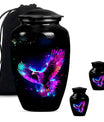 10-inch EAGLE Urn for mom, wolf howling themed memorial urn.