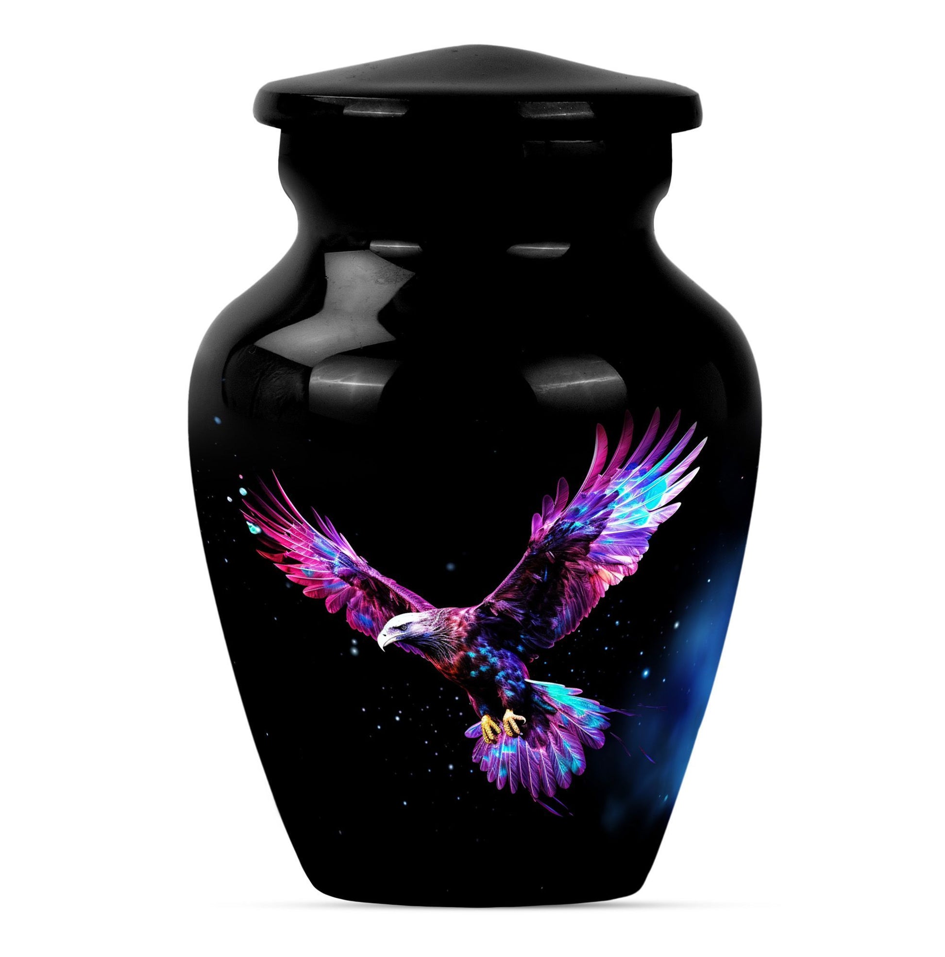 EAGLE burial urn with Wolf Howling