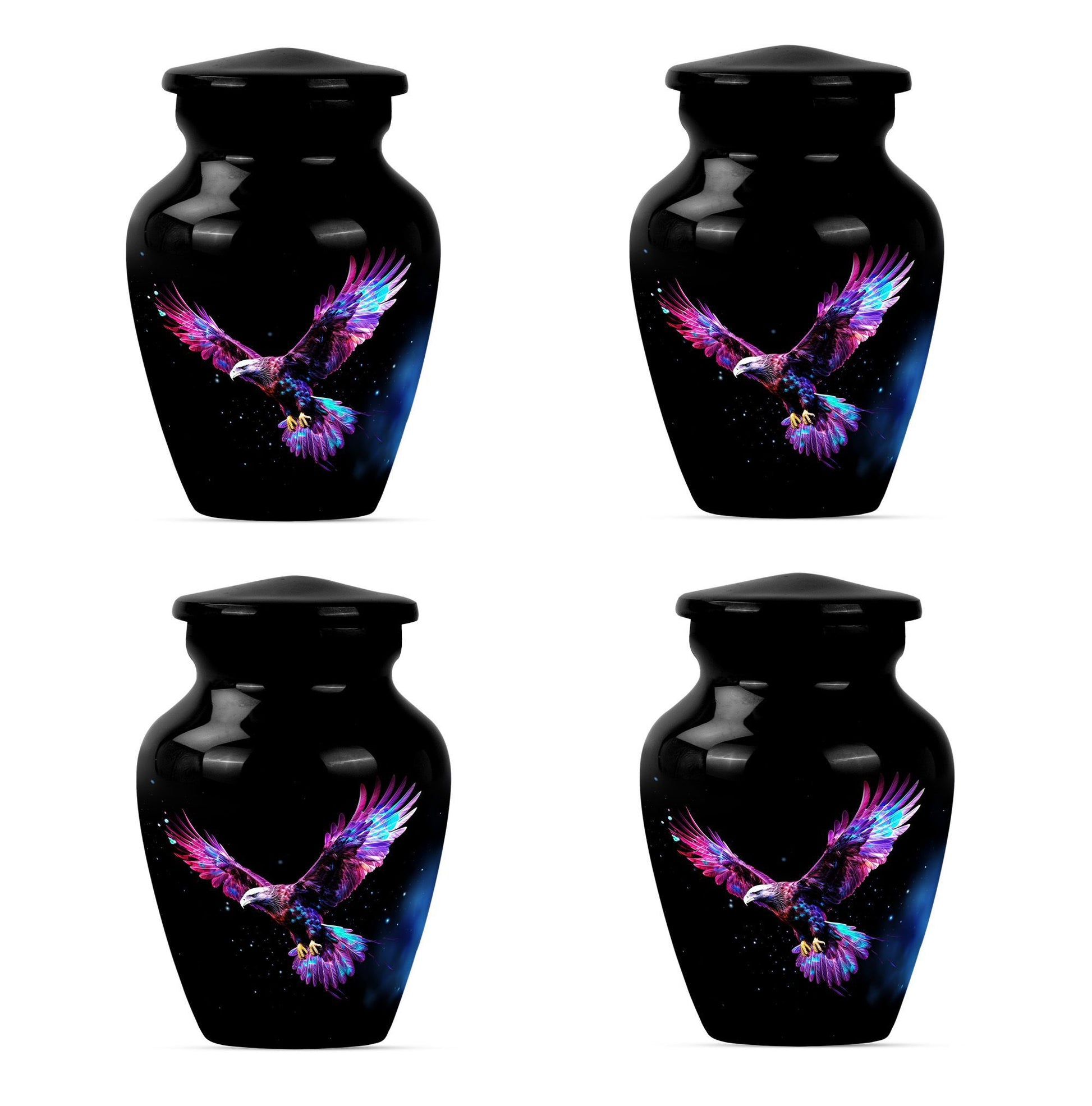 EAGLE burial urn with Wolf Howling