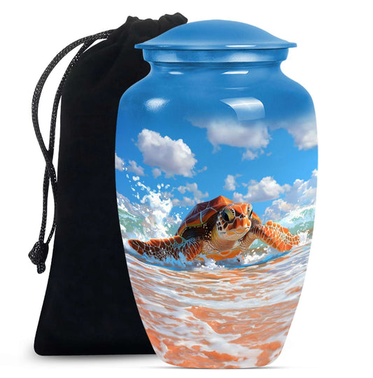 Turtle Theme Large Urn 10 Inch