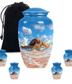 Turtle Theme Large Urn With 4 Keepsake Urn