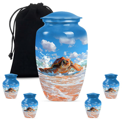 Wolf Howling themed TURTLE Urn