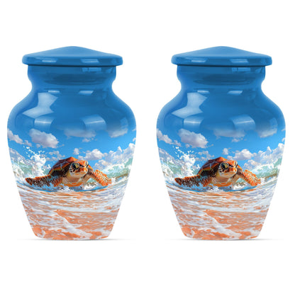 Wolf Howling themed TURTLE Urn
