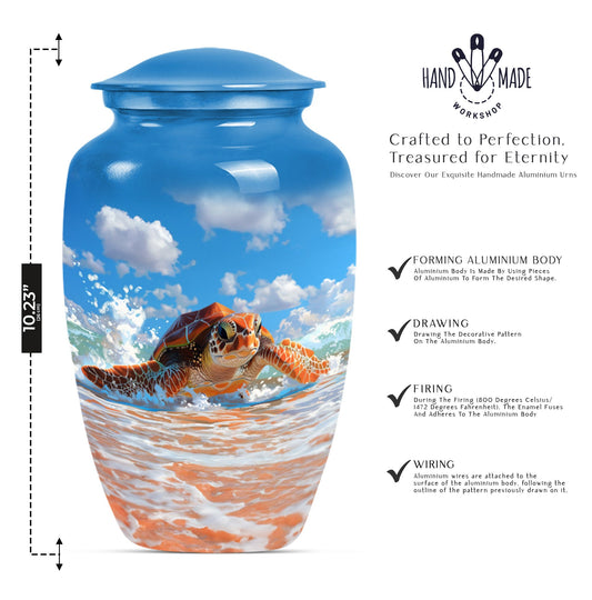 Wolf Howling themed TURTLE Urn