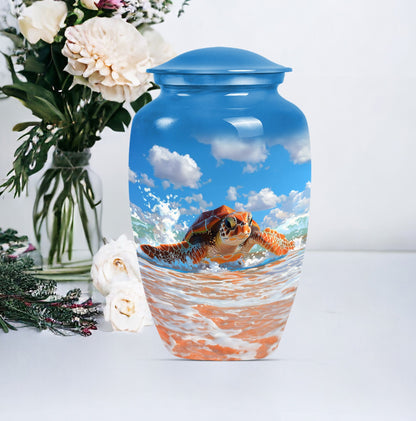Wolf Howling themed TURTLE Urn