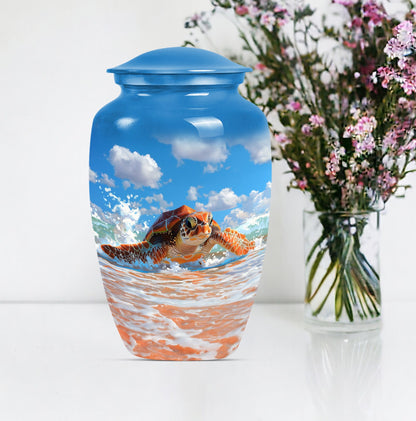 Wolf Howling themed TURTLE Urn