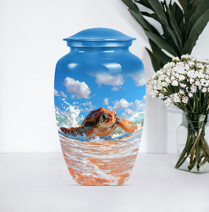 Wolf Howling themed TURTLE Urn