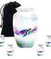 Turtle Theme Large Urn With 4 Keepsake Urn