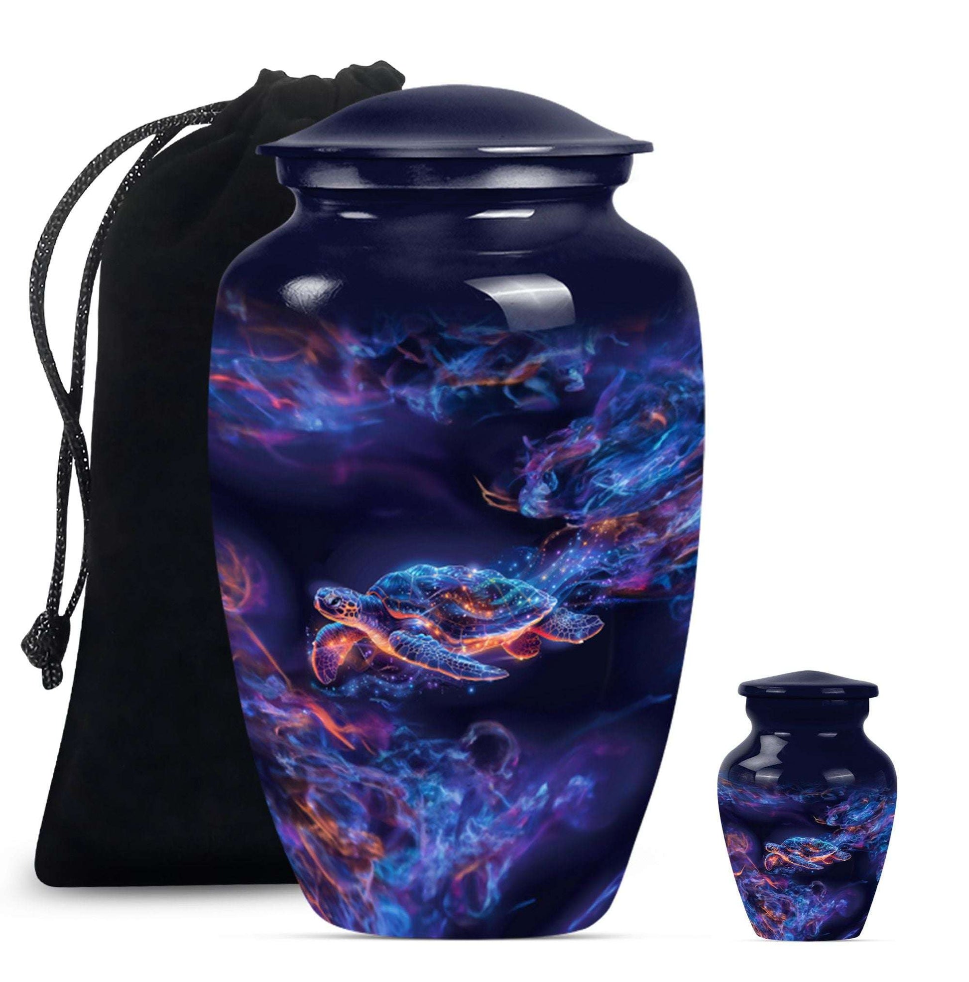 Turtle Theme Large Urn With 1 Keepsake Urn