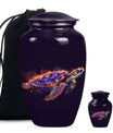 Turtle Theme Large Urn With 1 Keepsake Urn