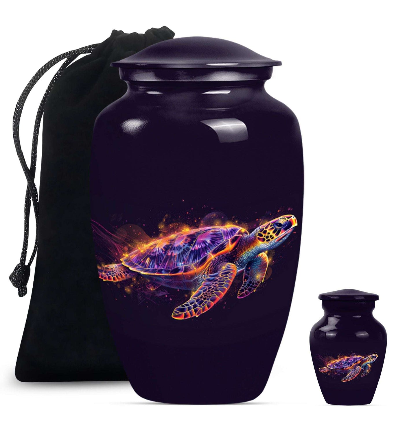 Turtle Theme Large Urn With 1 Keepsake Urn