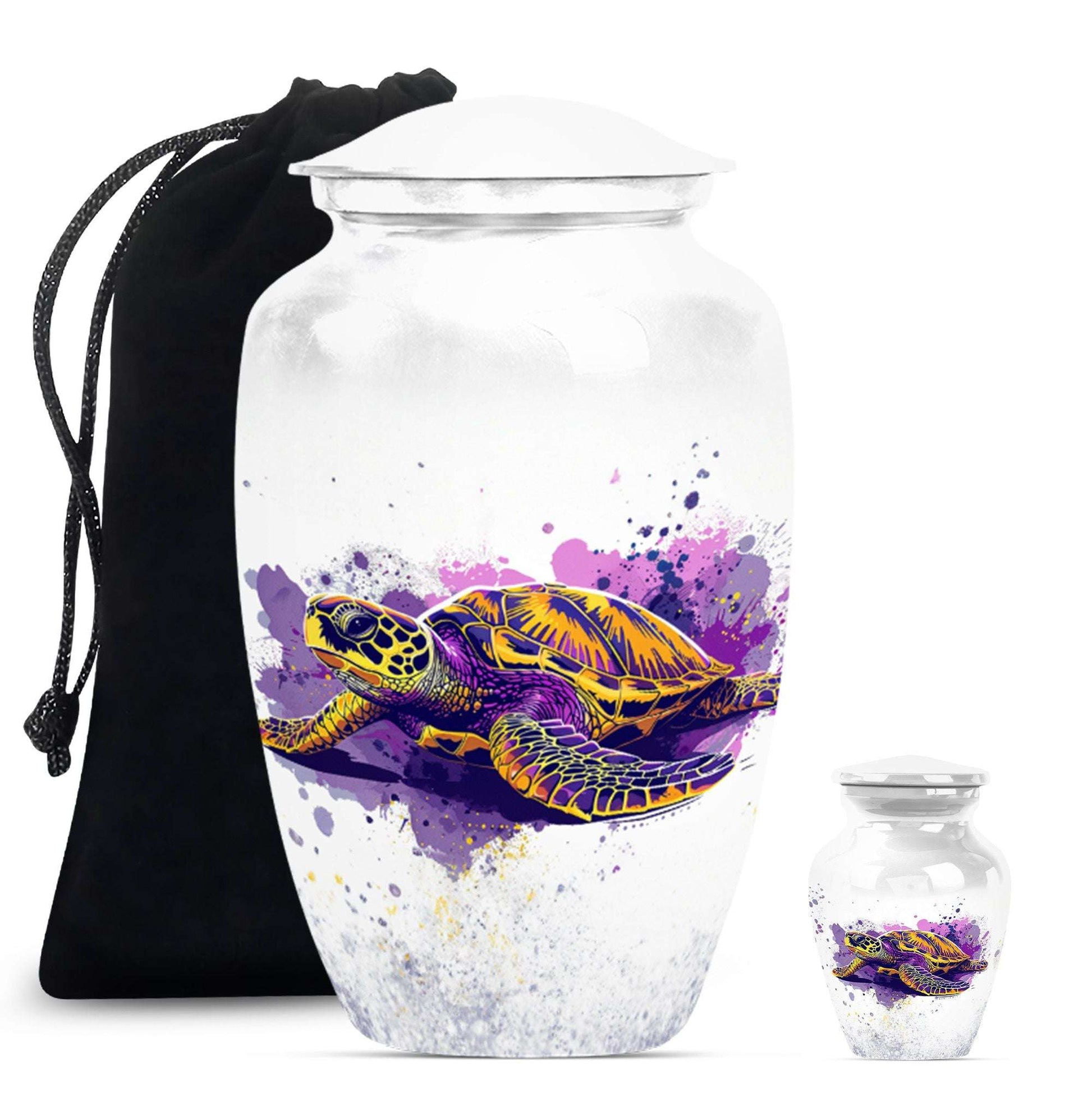 Turtle Theme Large Urn With 1 Keepsake Urn