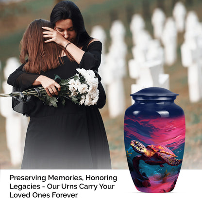  cremation urn with wolf howling theme