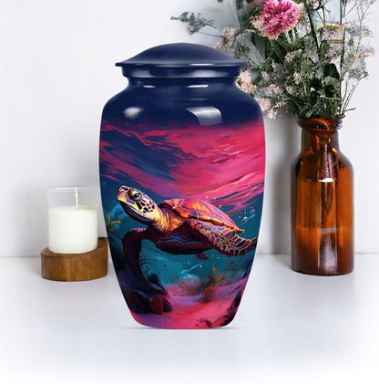  cremation urn with wolf howling theme