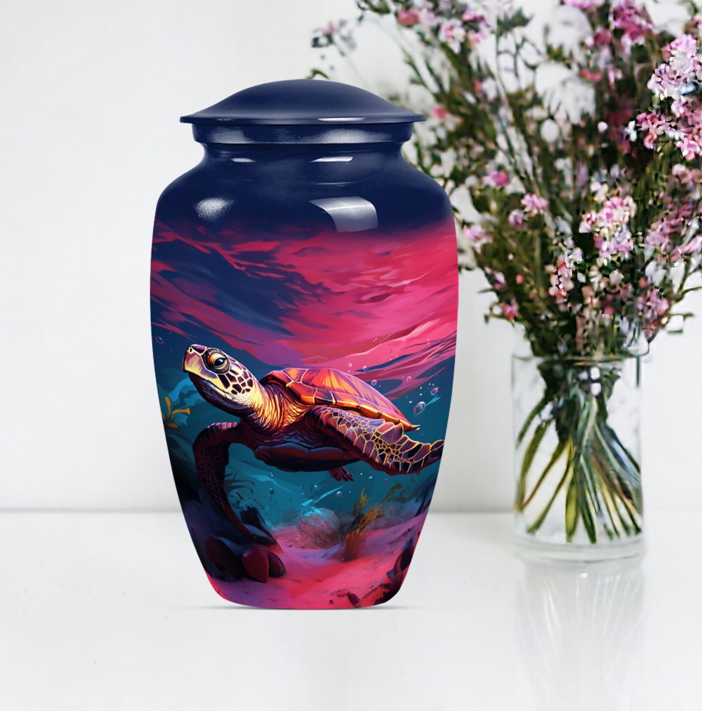  cremation urn with wolf howling theme