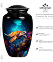 TURTLE urn, large classic aluminium cremation urn.