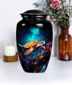 TURTLE urn, large classic aluminium cremation urn.