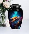 TURTLE urn, large classic aluminium cremation urn.